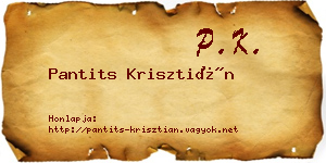 Pantits Krisztián névjegykártya